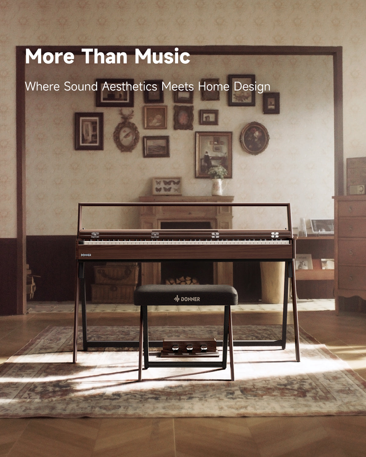 Donner OURA™ R300 88-key home digital piano Light Wood/Walnut-Walnut##