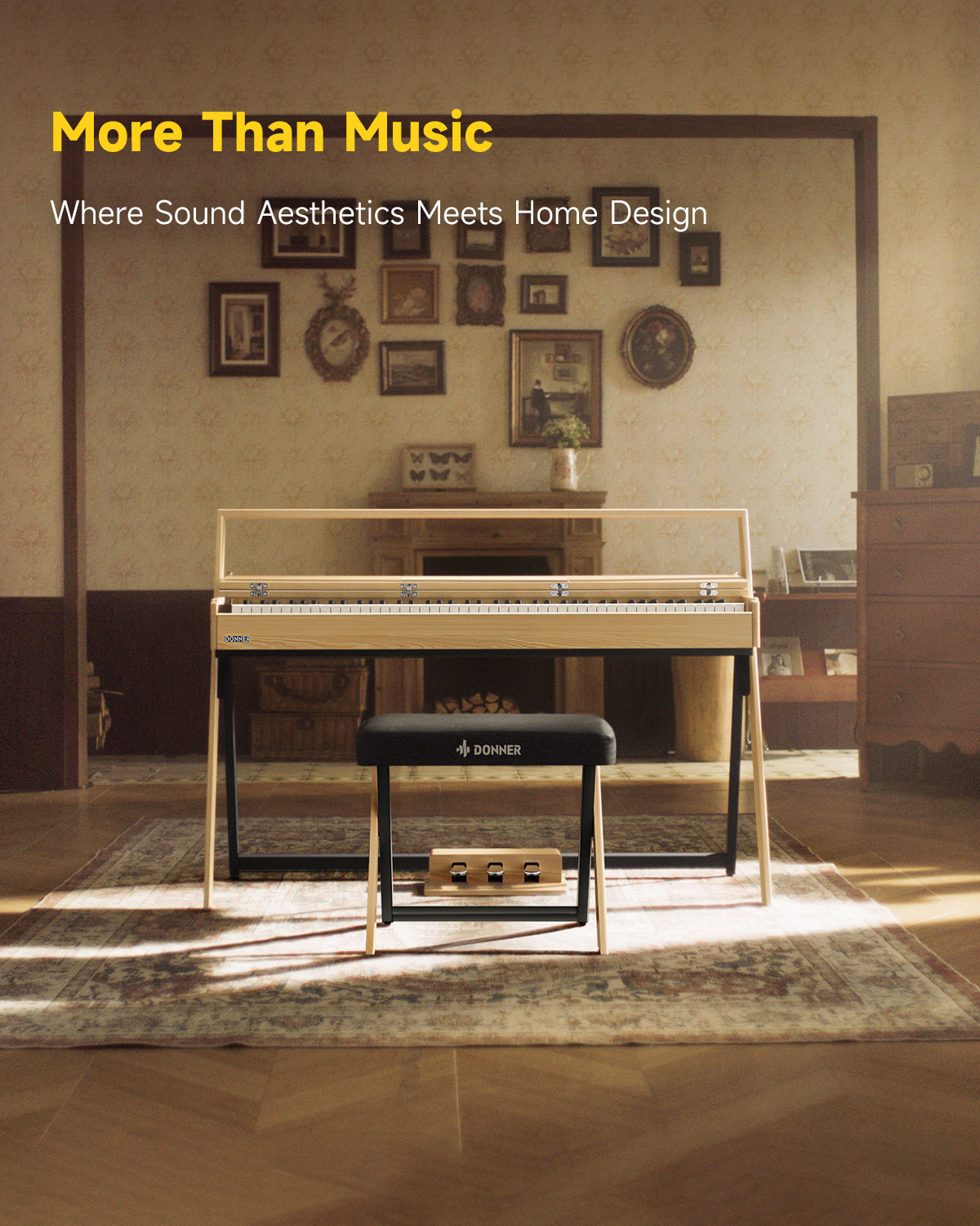 Donner OURA™ R300 88-key home digital piano Light Wood/Walnut-Light Wood##