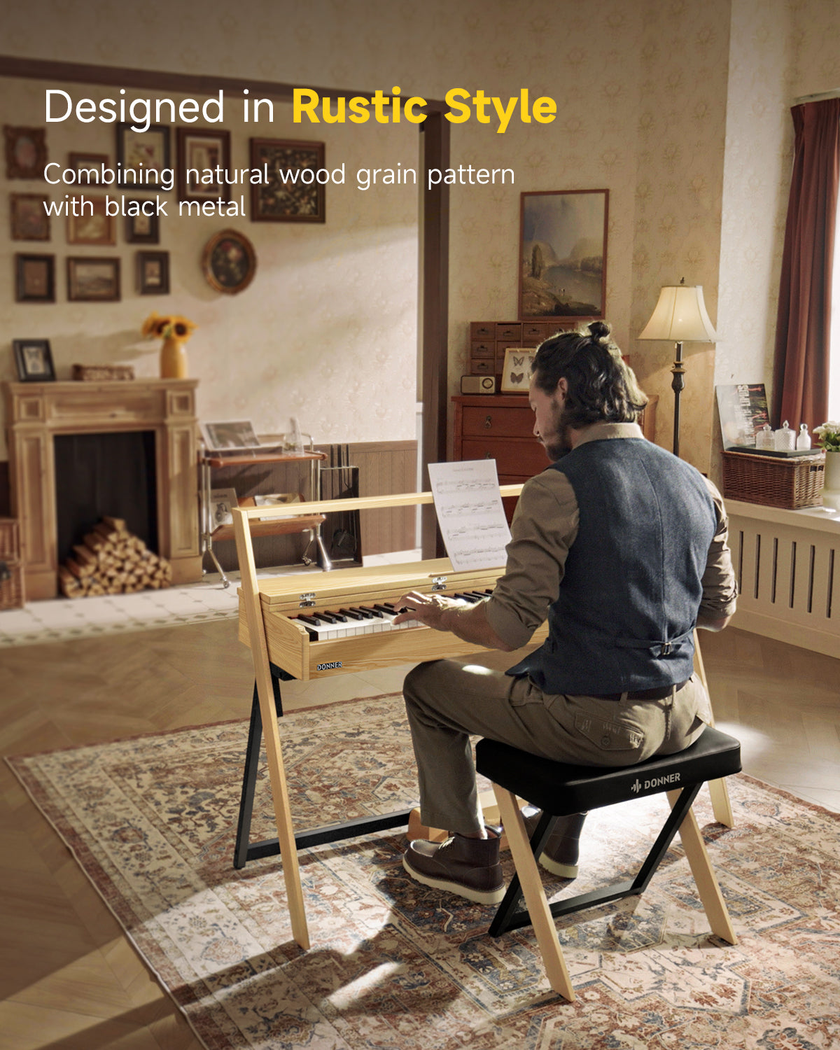 Donner OURA™ R300 88-key home digital piano Light Wood/Walnut-Light Wood##