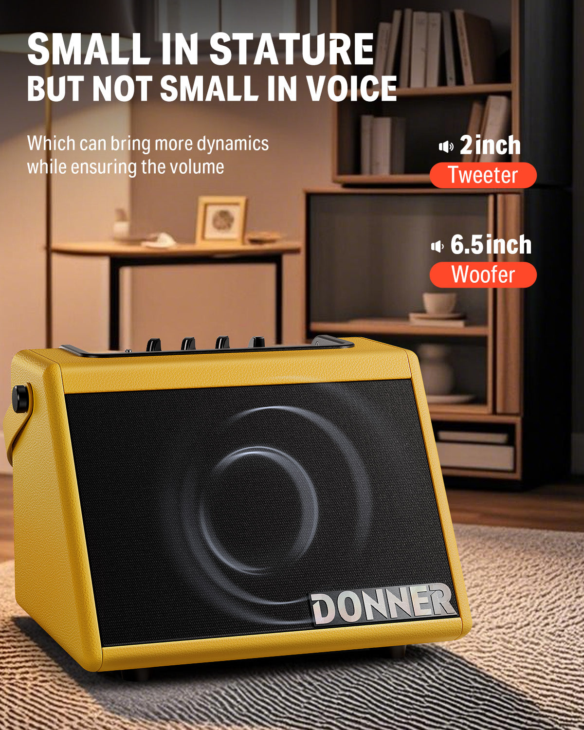 Donner DDA-20 Mini Electronic Drum Amplifier-Yellow##