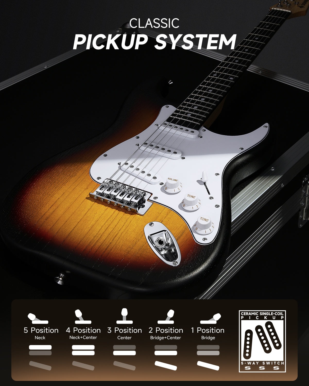Donner DST-80 Sunburst Electric Guitar with Amplifier,Strap,String,Tuner,Cable,Capo and Pick-Sunburst##