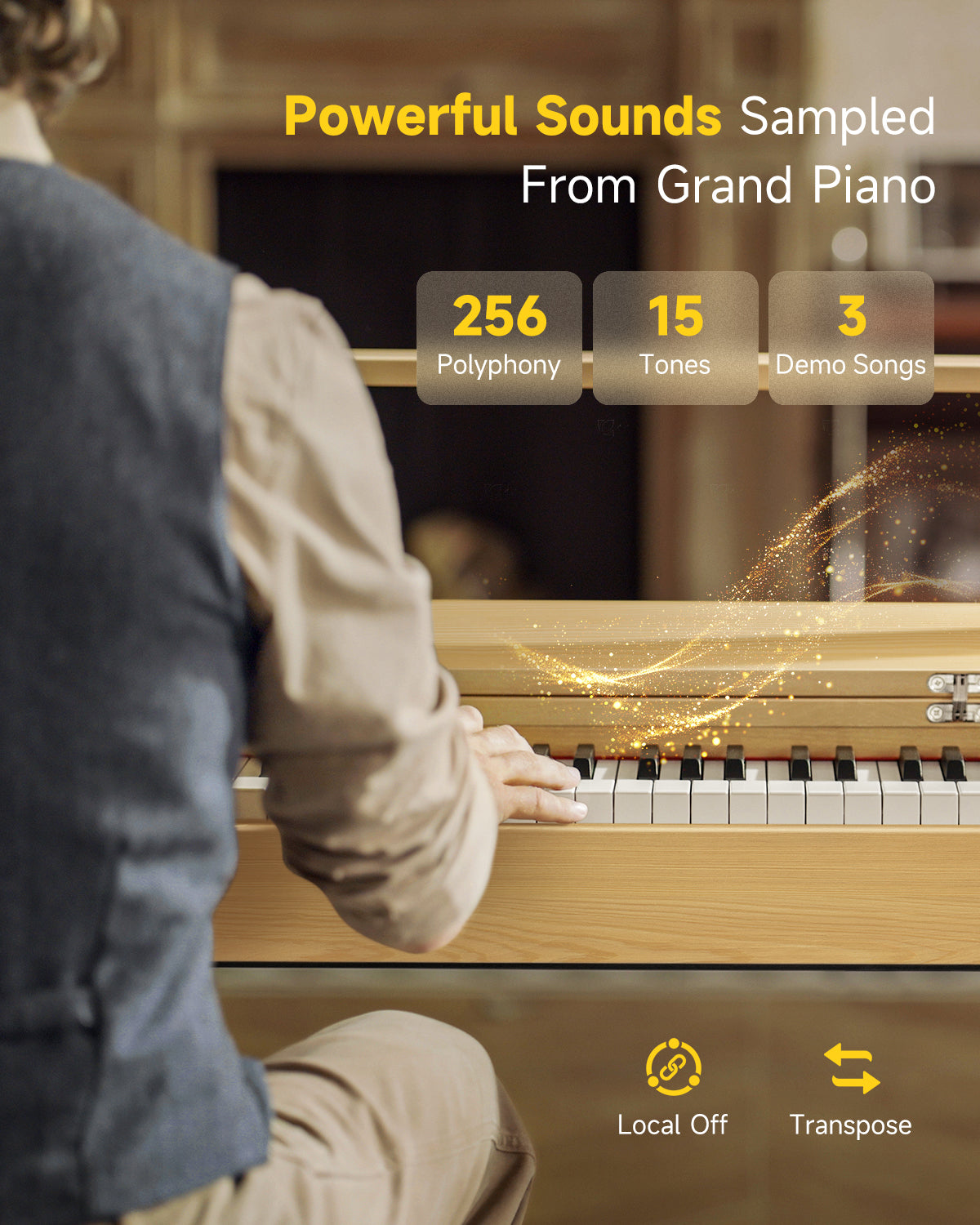 Donner OURA™ R300 88-key home digital piano Light Wood/Walnut-Light Wood##