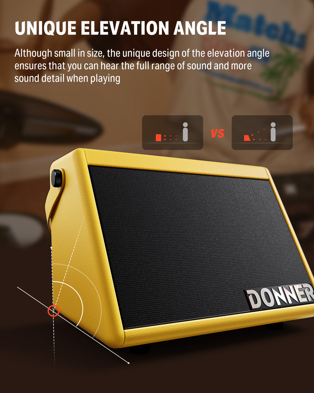 Donner DDA-20 Mini Electronic Drum Amplifier-Yellow##