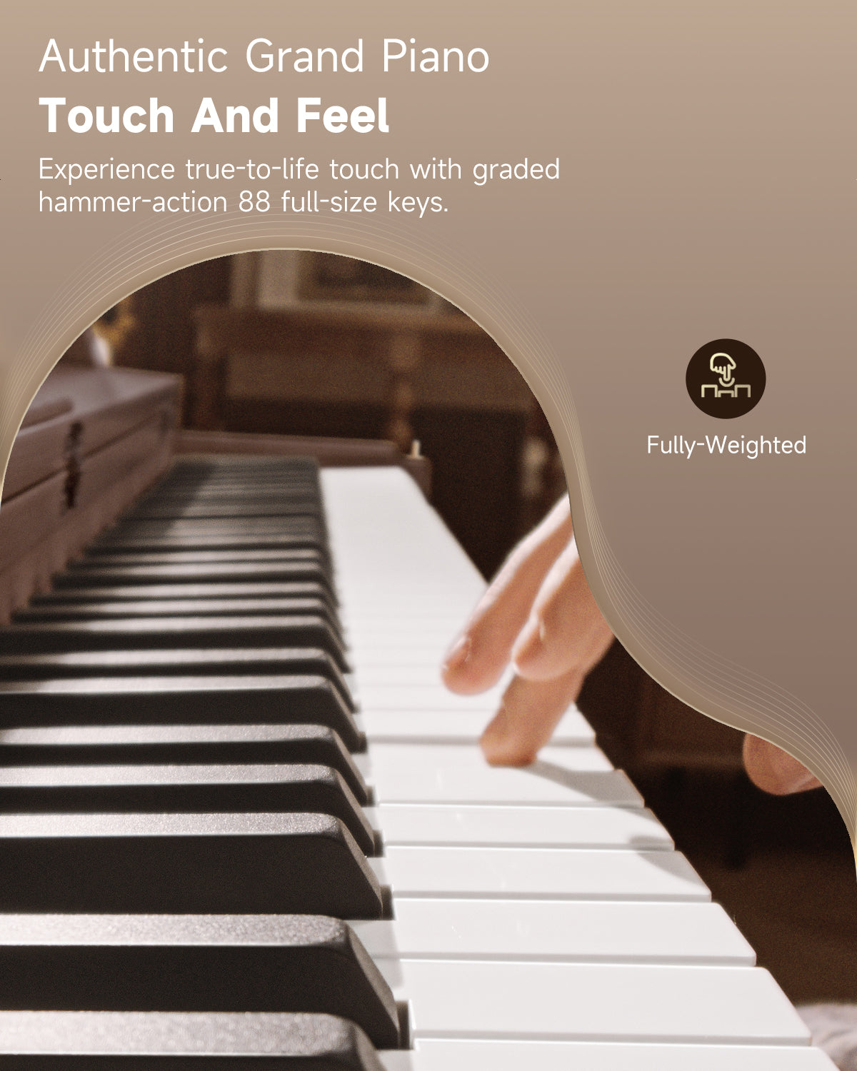 Donner OURA™ R300 88-key home digital piano Light Wood/Walnut-Walnut##
