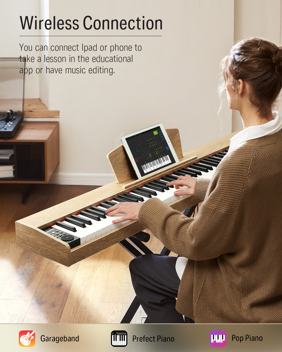 Donner DEP-1S Beginner Digital Piano Kit-Light wood##