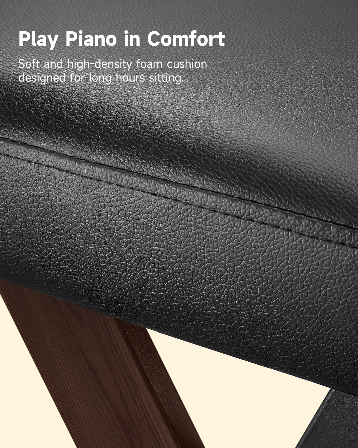 Donner DKB-300 Home Style Piano Bench-Walnut Wood color##