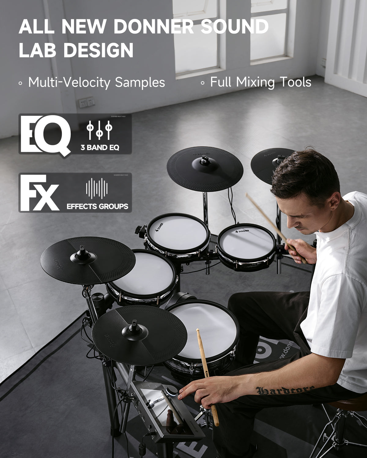 Donner BEAT MAX 5-Drum 4-Cymbal Electronic Drum Set