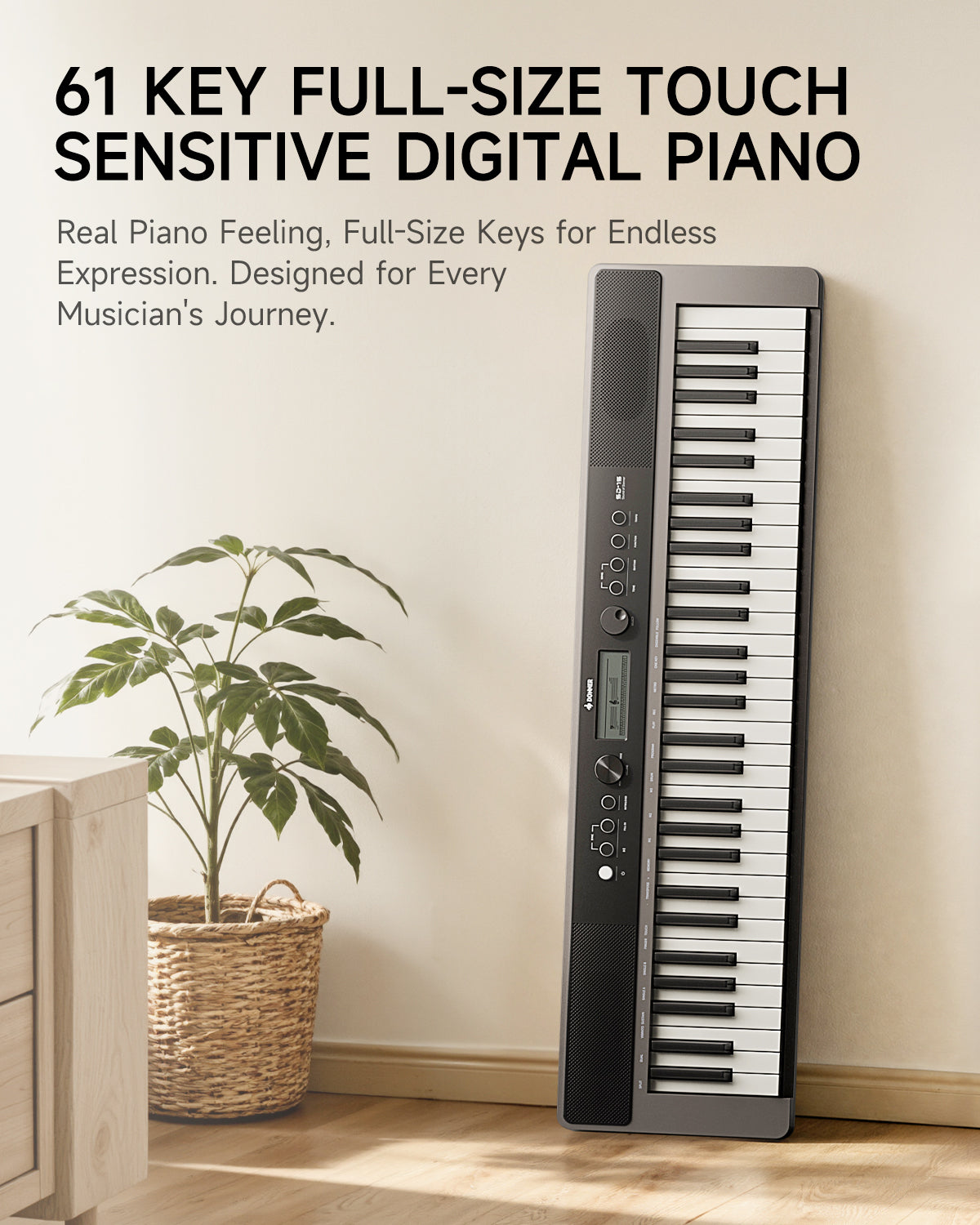 DONNER SD-15 61-Key Electronic Keyboard Set Gray