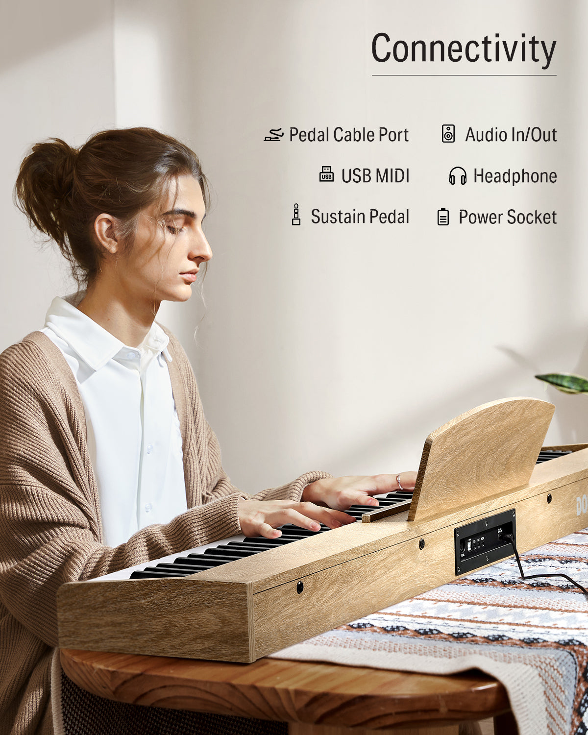 Donner DEP-1S Beginner Digital Piano Kit-Light wood##