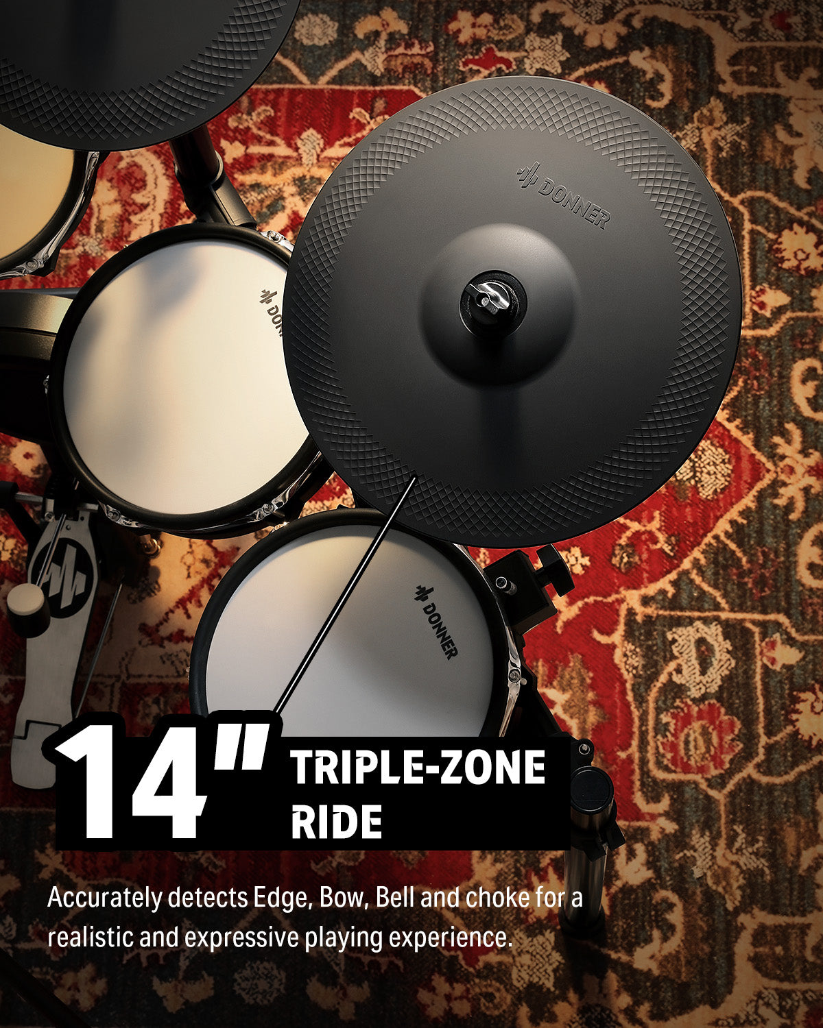 Donner DED-300 PRO Electronic Drum Set with Independent Hi-Hat