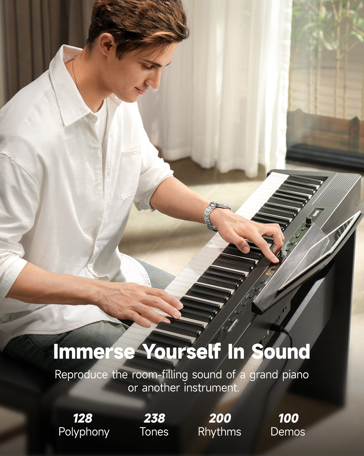 DEP-16 Portable Digital Piano-Piano with Stand - Movable Pedal##