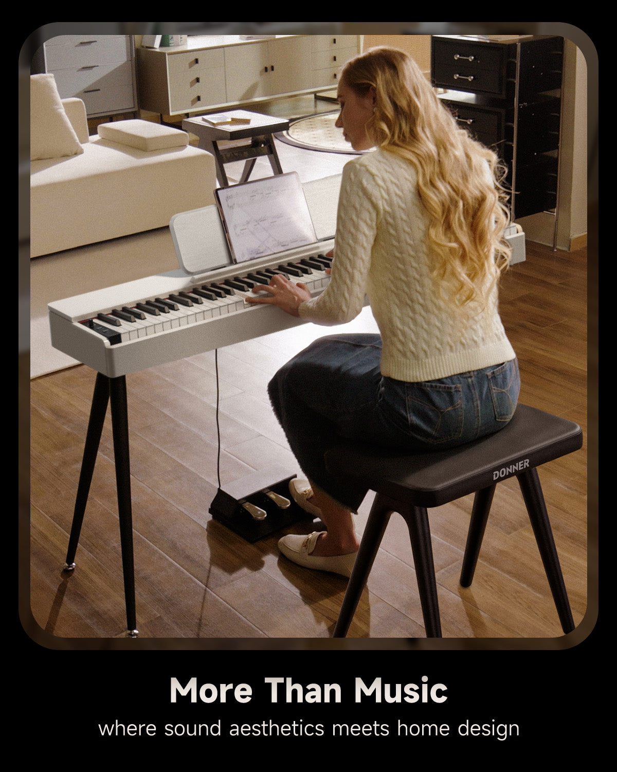 Donner OURA™ S100 88-Key Graded Hammer Weighted Digital Piano-White##