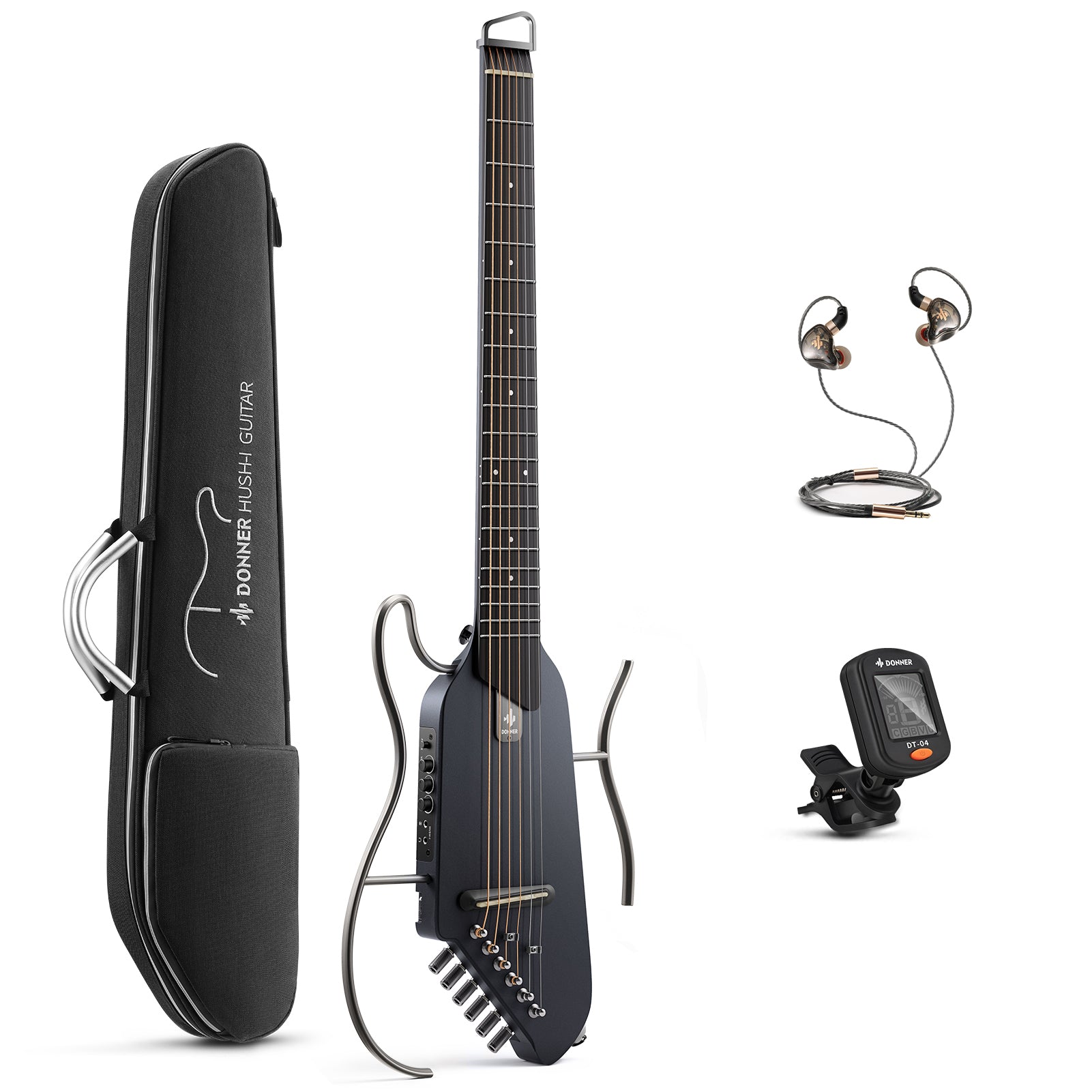 Donner HUSH-I Acoustic-Electric Guitar Kit for Travel Silent Practice