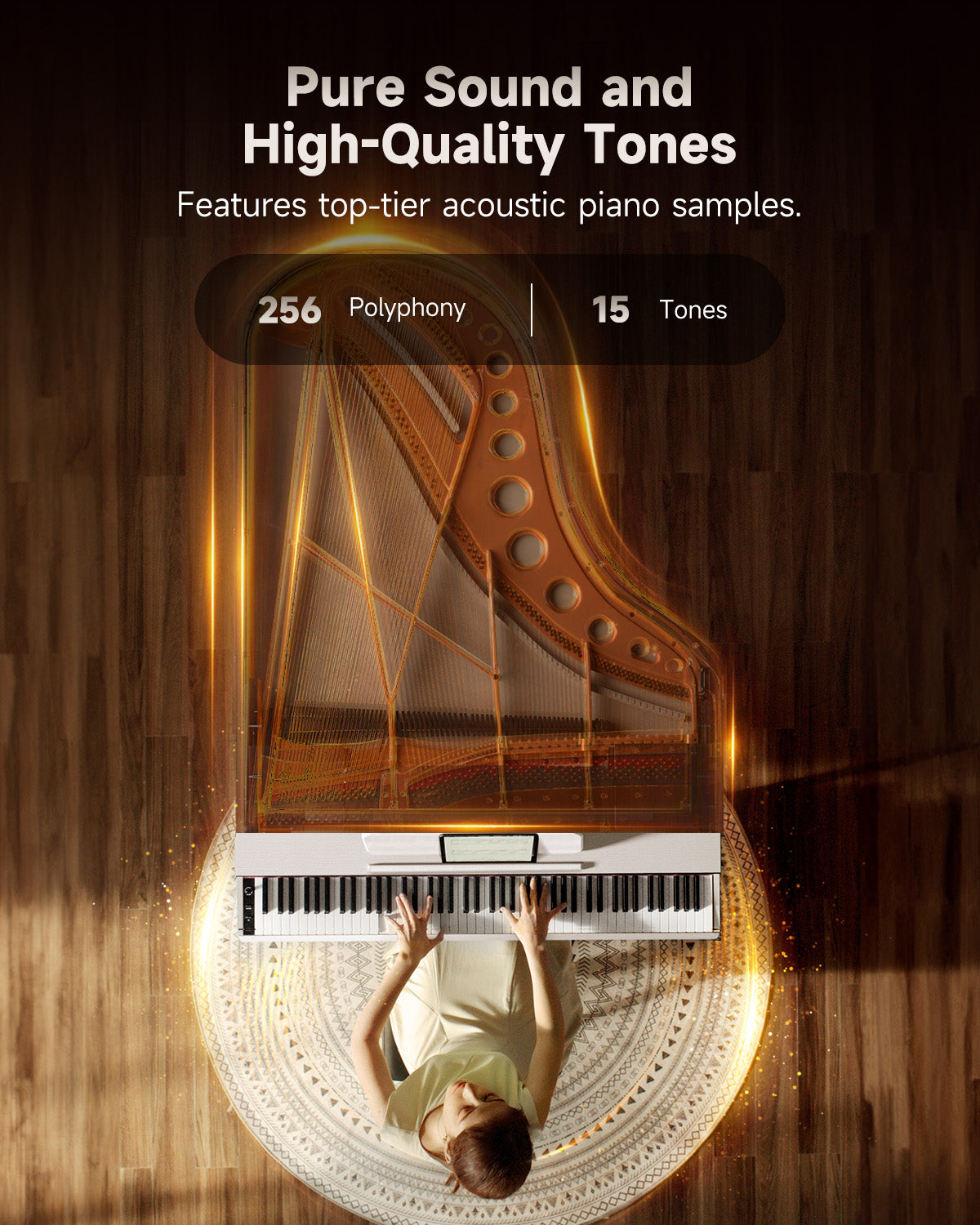 Donner OURA™ S100 88-Key Graded Hammer Weighted Digital Piano-White##