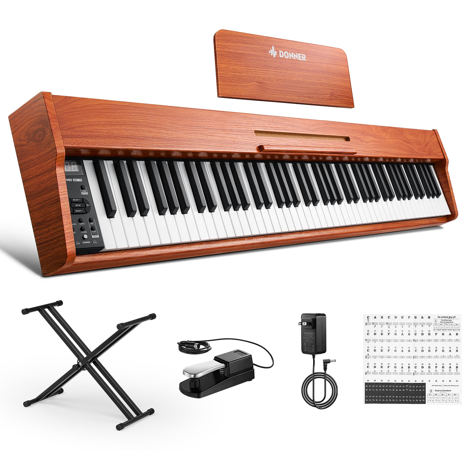 Donner DEP-1S Beginner Digital Piano Kit-Natural##