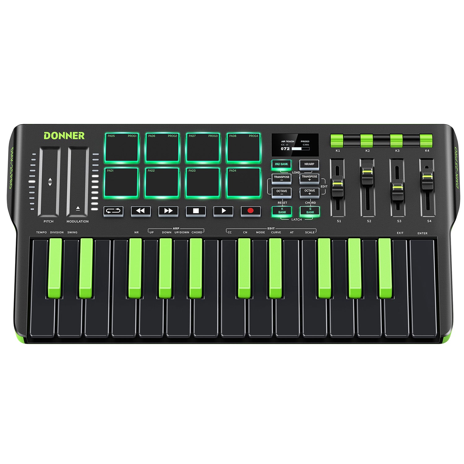 Donner DMK-25 PRO MIDI Keyboard-Green##