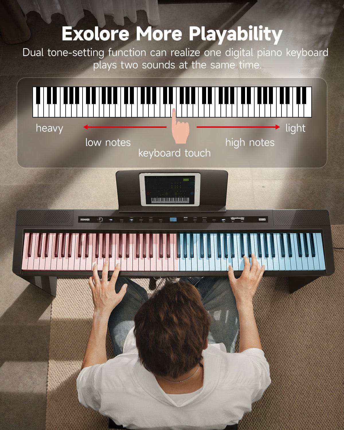 DEP-16 Portable Digital Piano-Piano with Stand##