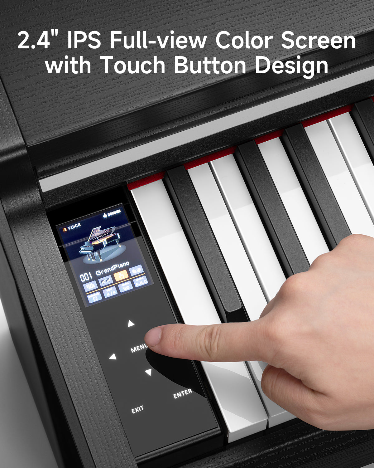 Donner DDP-200 PRO 88 Key Graded Hammer-Action Weighted Upright Digital Piano-Black##