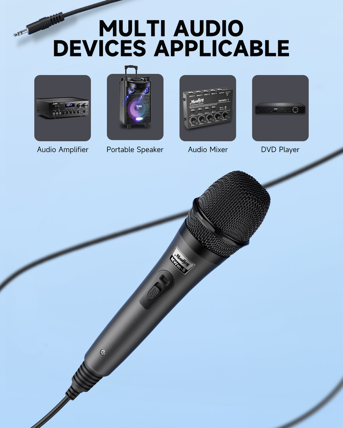 Moukey MWm-5 Gray Wired Microphone