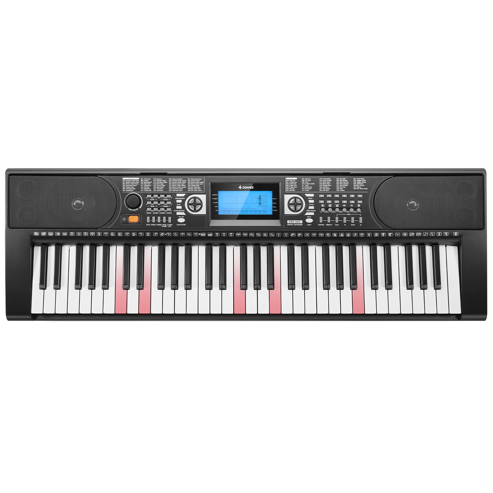 Donner DEK-630 61-Key Lighted Electronic Keyboard