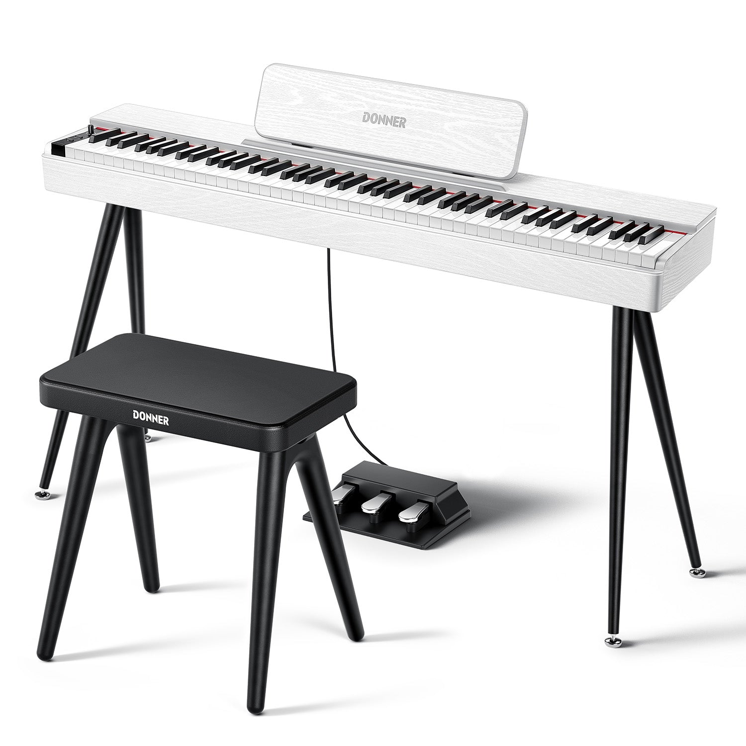 Donner OURA™ S100 88-Key Graded Hammer Weighted Digital Piano-White##
