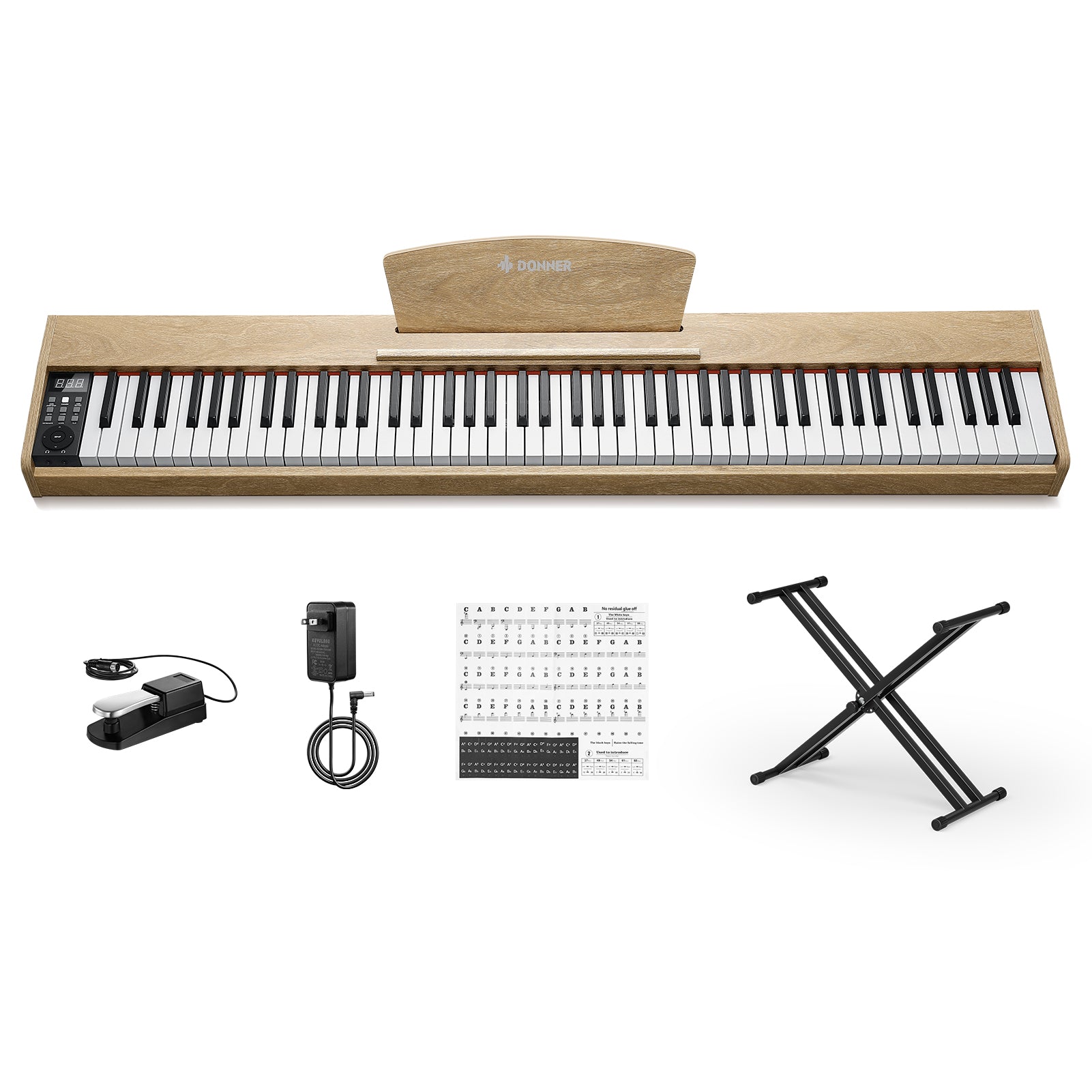 Donner DEP-1S Beginner Digital Piano Kit-Light wood##