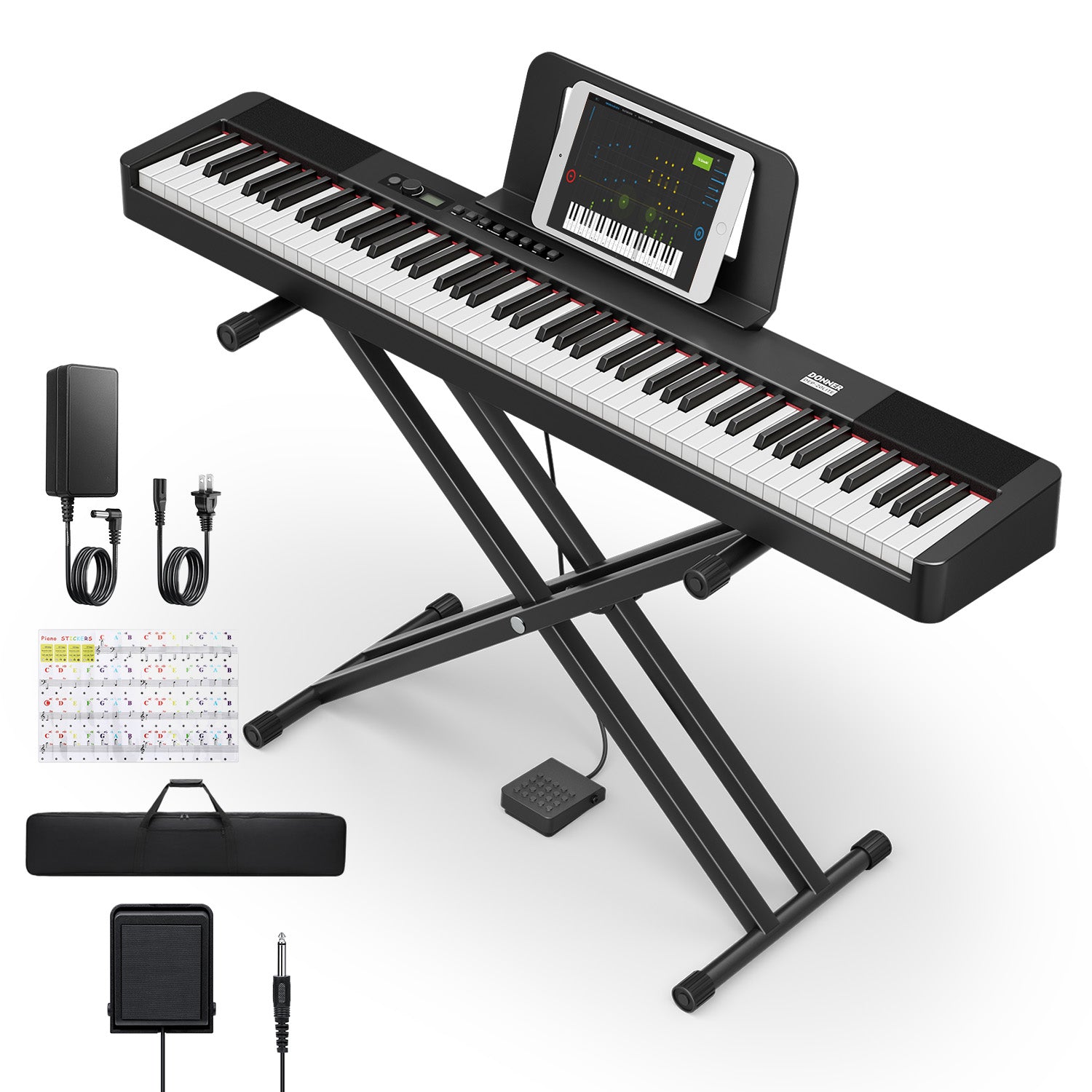 DONNER DEP-20 LITE Beginner Digital Piano(Double-X stand)