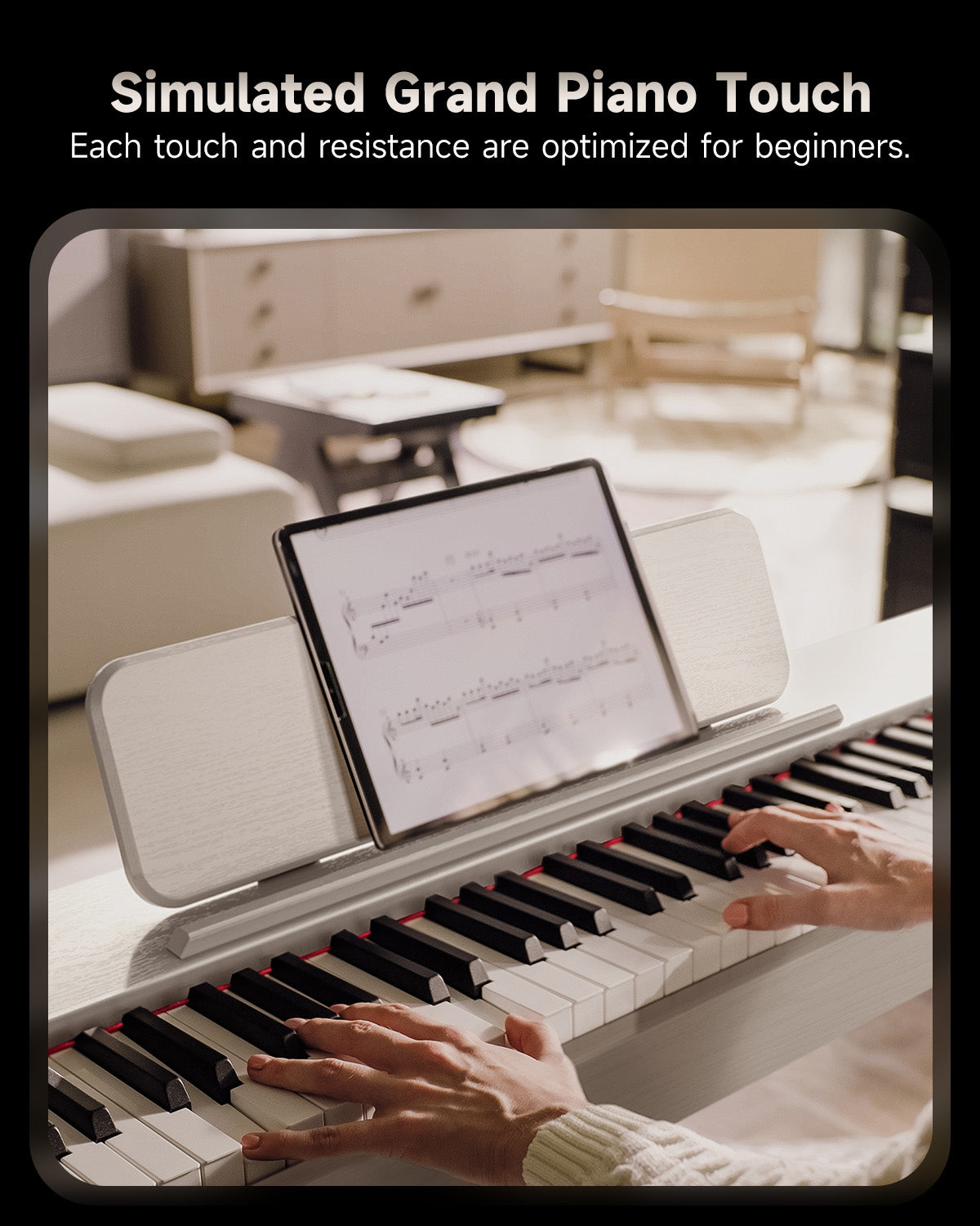 Donner OURA™ S100 88-Key Graded Hammer Weighted Digital Piano-White##