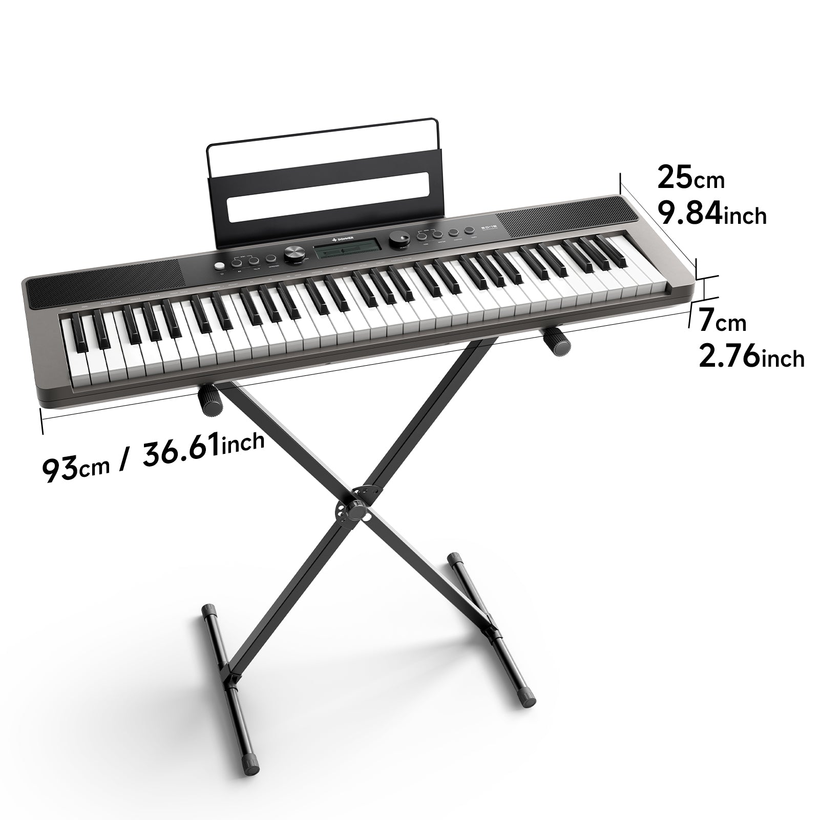DONNER SD-15 61-Key Electronic Keyboard Set Gray