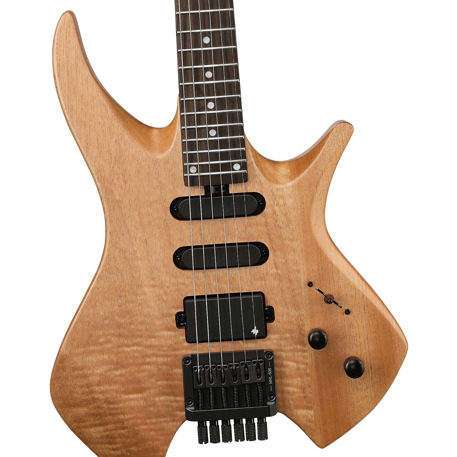 Donner NHL-500 Headless Electric Guitar-Wooden Nature##