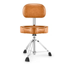Donner Brown Drum Throne with Backrest Hydraulic Adjustable Height Motorcycle-Style Seat