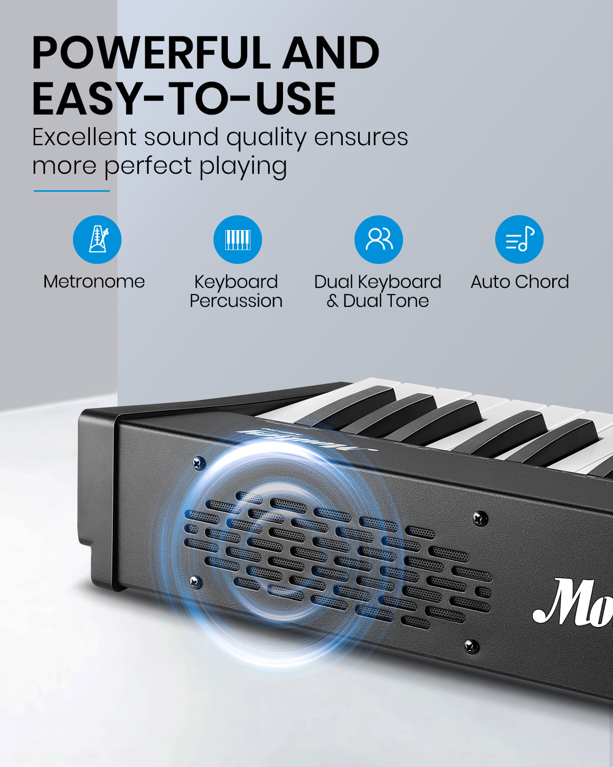 Moukey MEP-110 Beginner Digital Piano 88 Key Full-Size Semi-Weighted Electric Keyboard, Stand