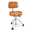 Donner Brown Drum Throne with Backrest Hydraulic Adjustable Height Motorcycle-Style Seat