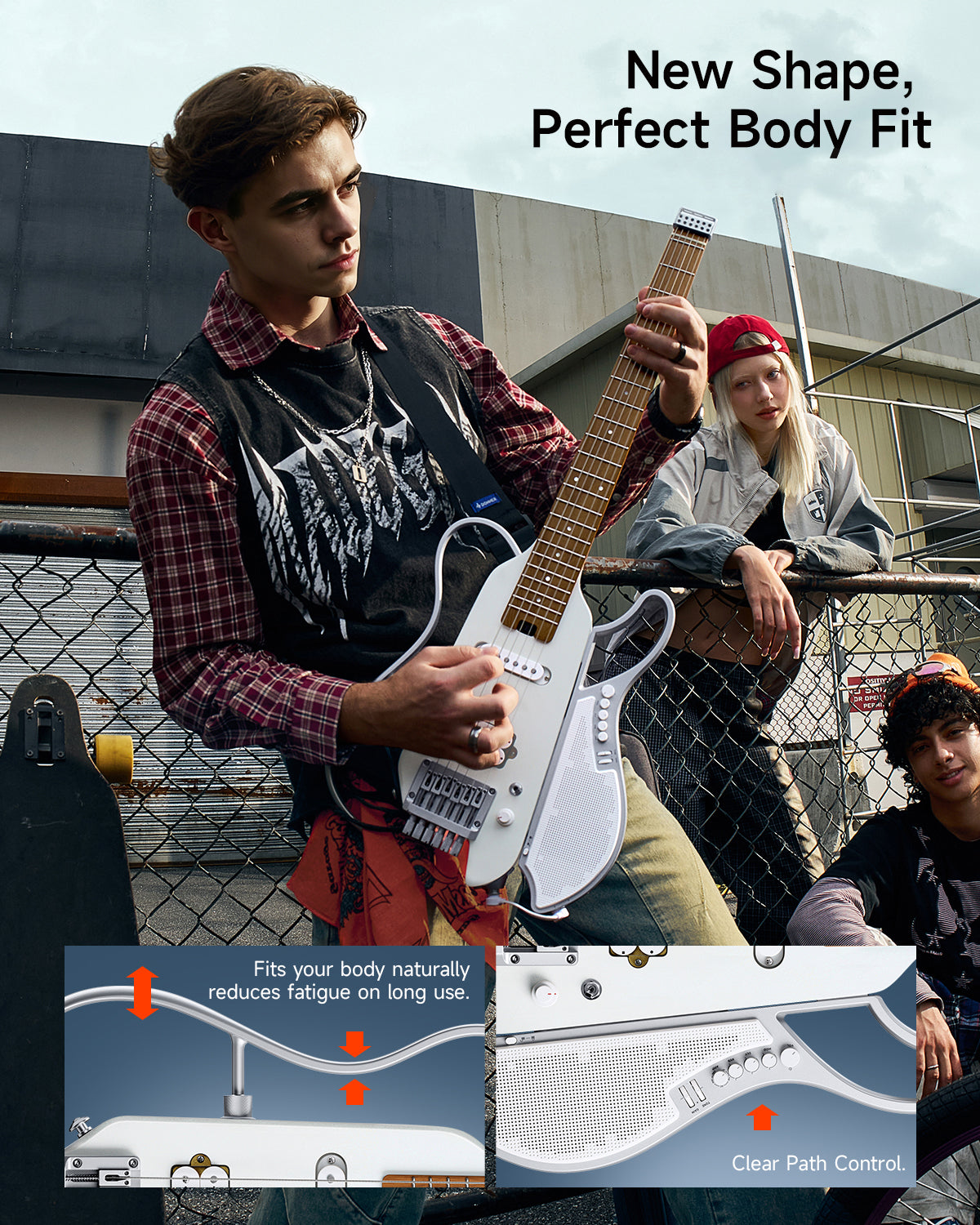 Donner HUSH™ X LIVE Guitar-White##