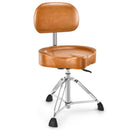 Donner Brown Drum Throne with Backrest Hydraulic Adjustable Height Motorcycle-Style Seat