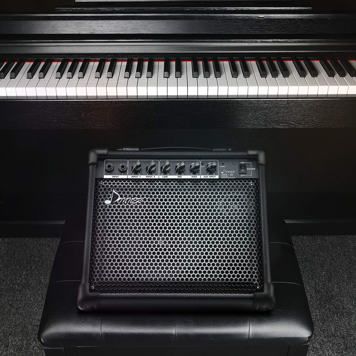 Donner DKA-20 20 Watt Amplifier for Keyboard and Bass and Guitar and Electronic Drum and Speaker