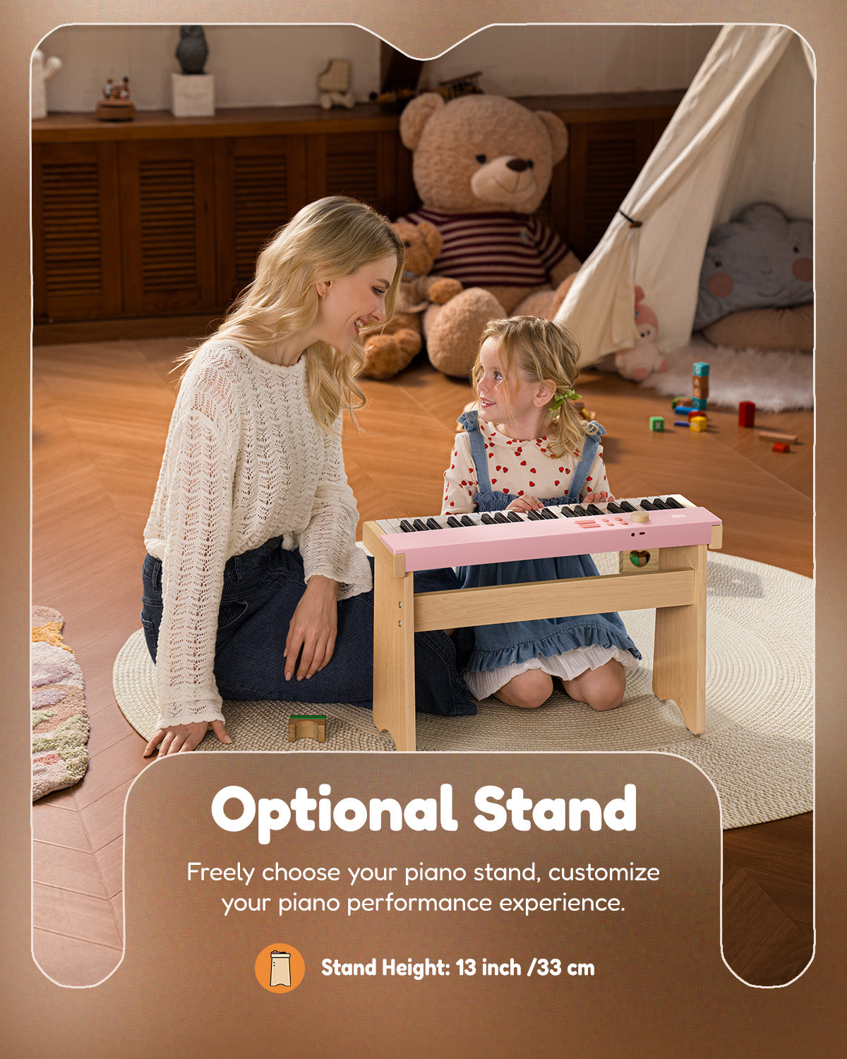 Eastar KIDO V-20 44 Keys Mini Digital Keyboard With Stand-Pink##
