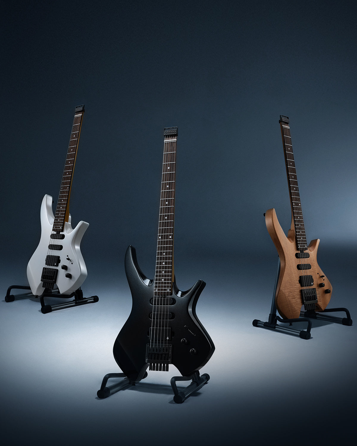 Donner NHL-500 Headless Electric Guitar-Wooden Nature##