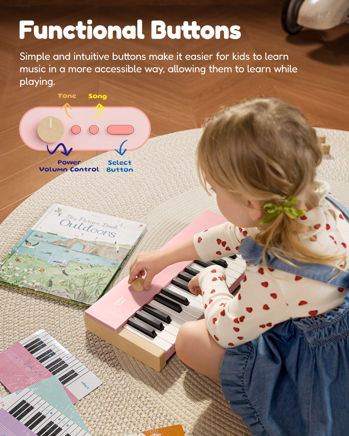 Eastar KIDO V-10 32keys Mini Digital Keyboard-Pink##