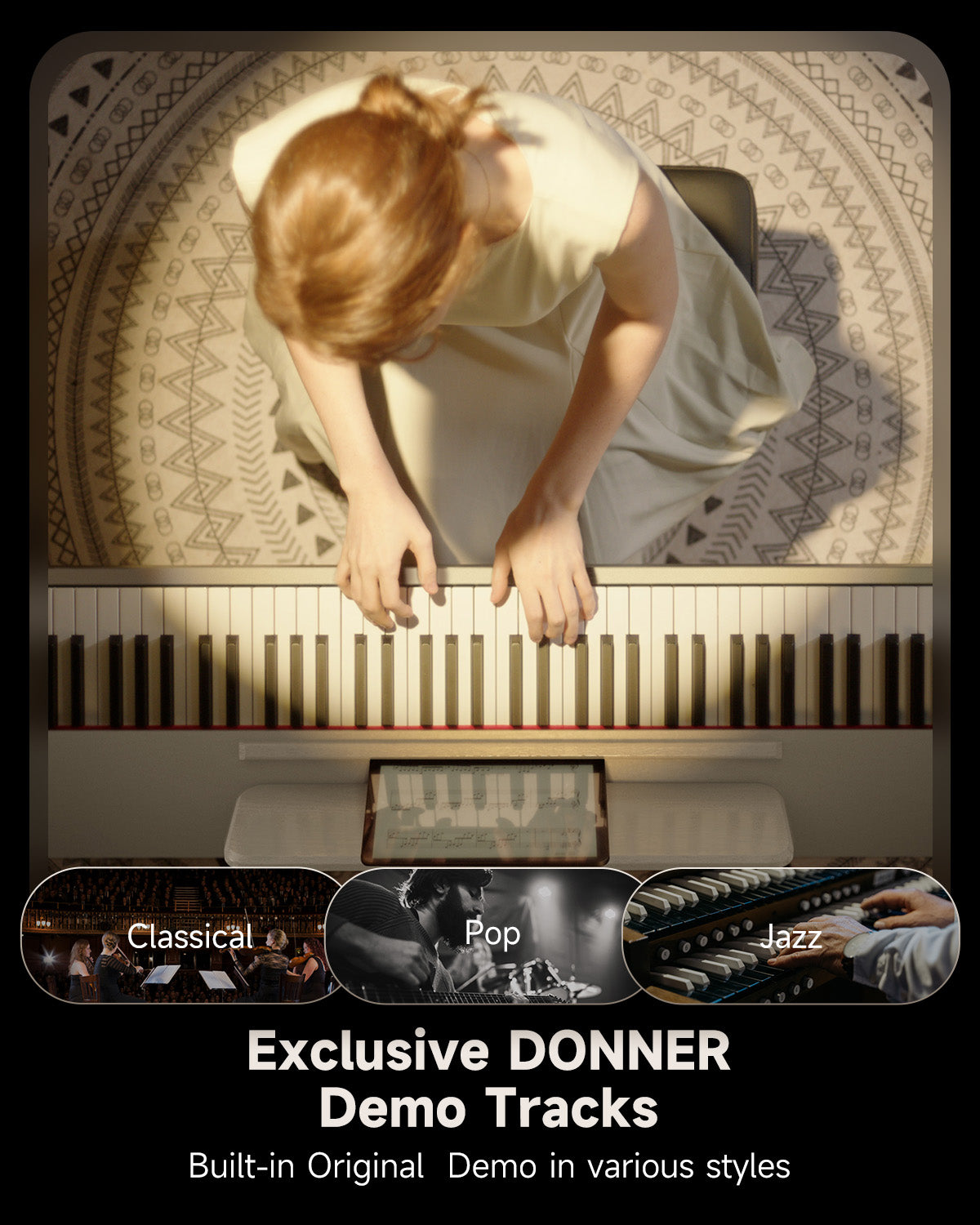 Donner OURA™ S100 88-Key Graded Hammer Weighted Digital Piano-White##