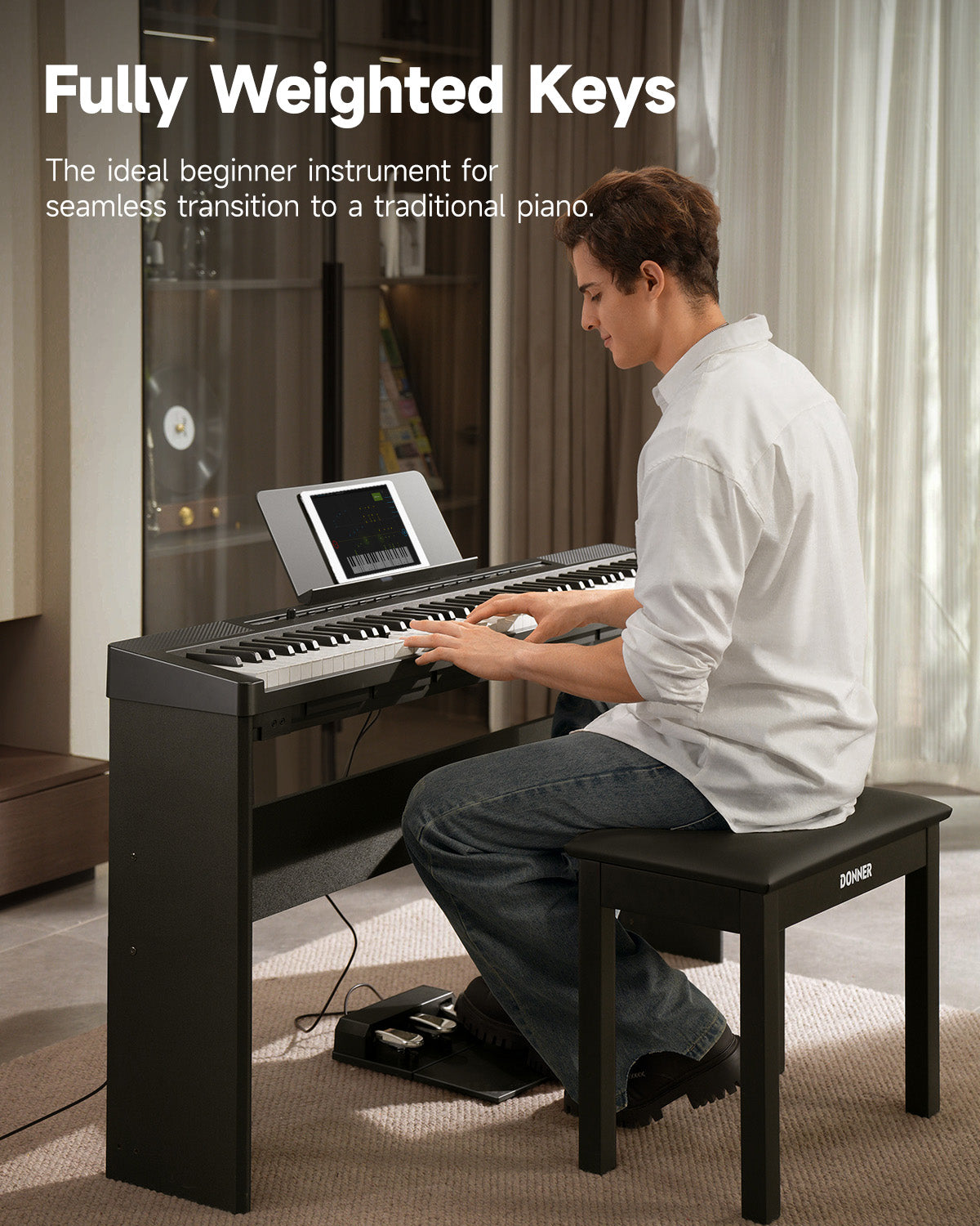 DEP-16 Portable Digital Piano-Piano with Stand - Movable Pedal##