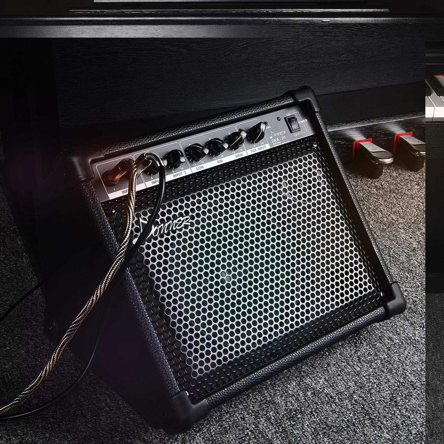 Donner DKA-20 20 Watt Amplifier for Keyboard and Bass and Guitar and Electronic Drum and Speaker