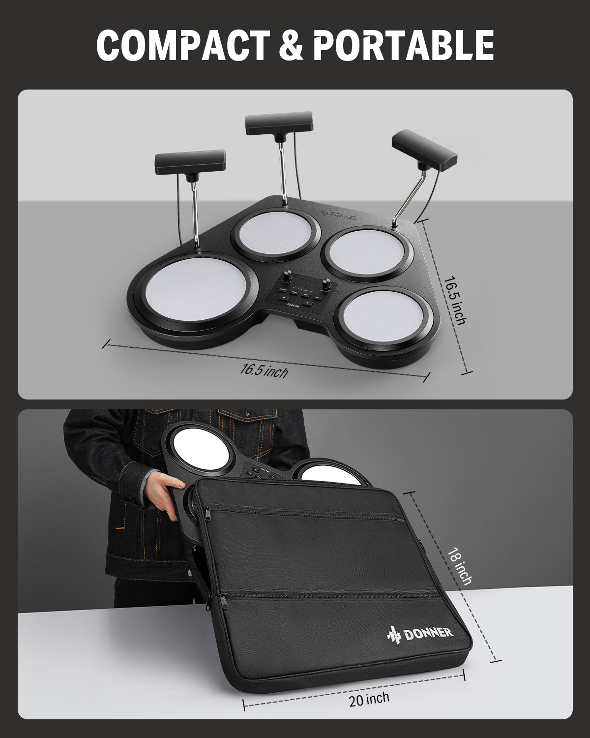 Donner Beat Go Electronic Drum Set