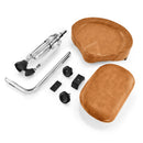 Donner Brown Drum Throne with Backrest Hydraulic Adjustable Height Motorcycle-Style Seat