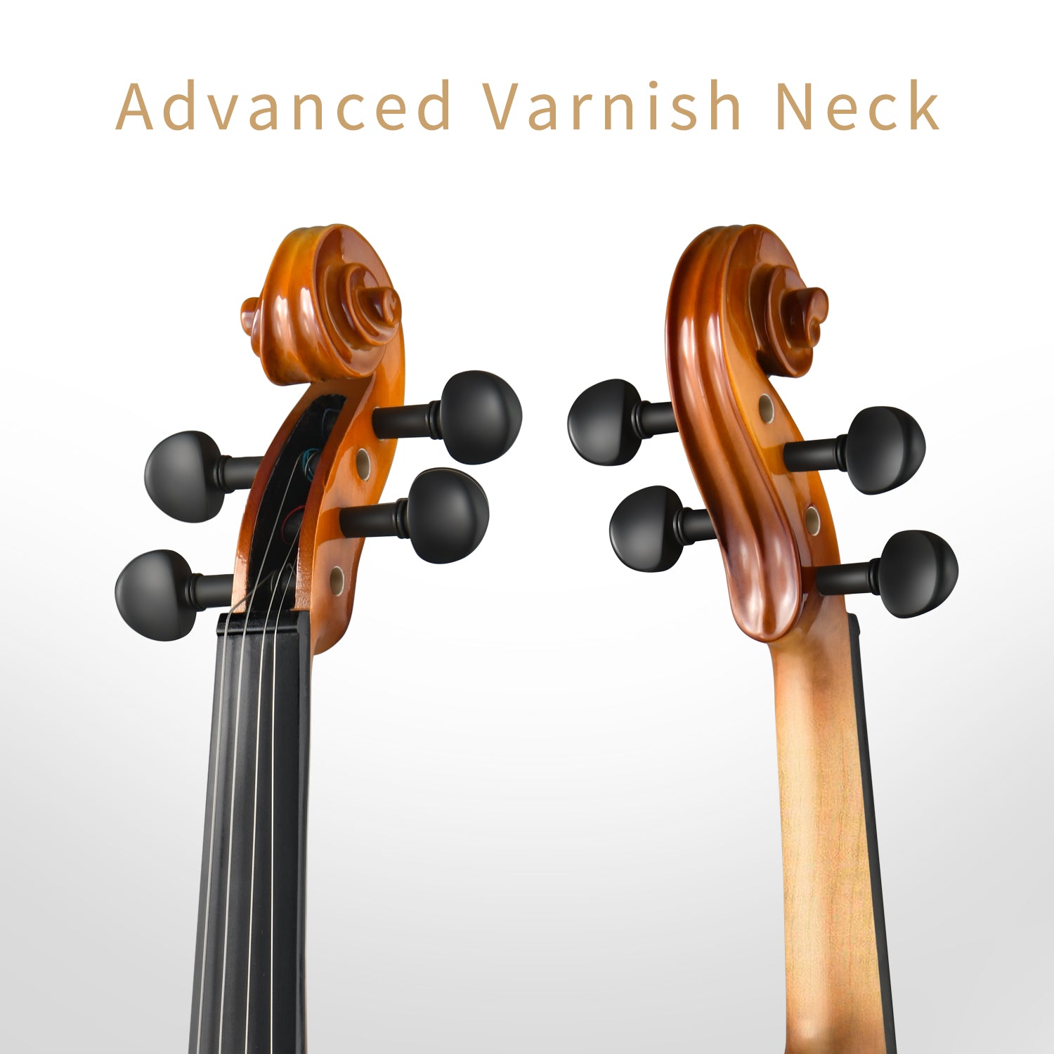 Eastar 4/4 Violin Set Full Size Fiddle Solidwood for Adults with Hard Case, Shoulder Rest, Rosin, Two Bows, Clip-on Tuner and Extra Strings,EVA-330,Two Bows/Black-4/4 Two Bows##