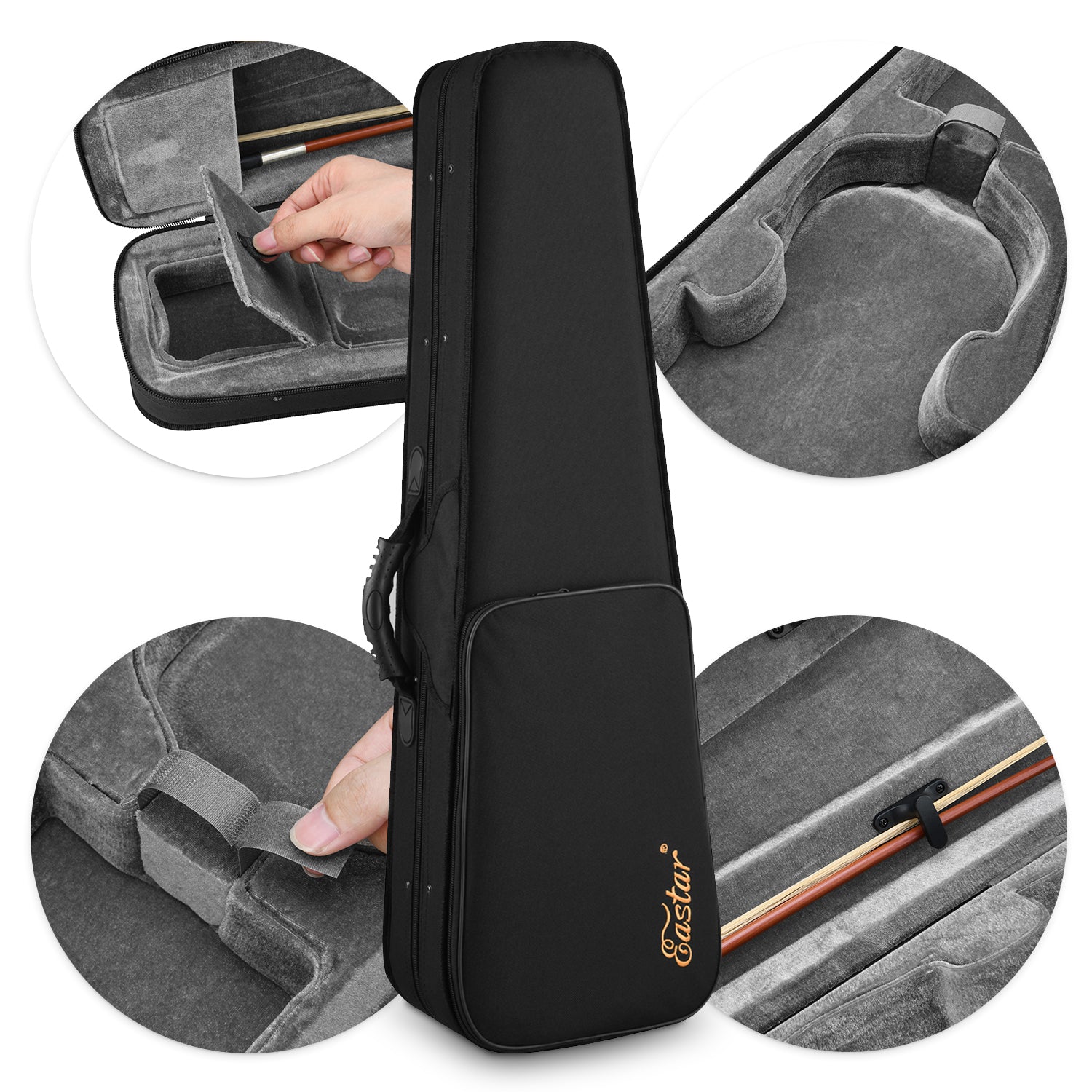 Eastar 4/4 Violin Set Full Size Fiddle Solidwood for Adults with Hard Case, Shoulder Rest, Rosin, Two Bows, Clip-on Tuner and Extra Strings,EVA-330,Two Bows/Black-4/4 Two Bows##