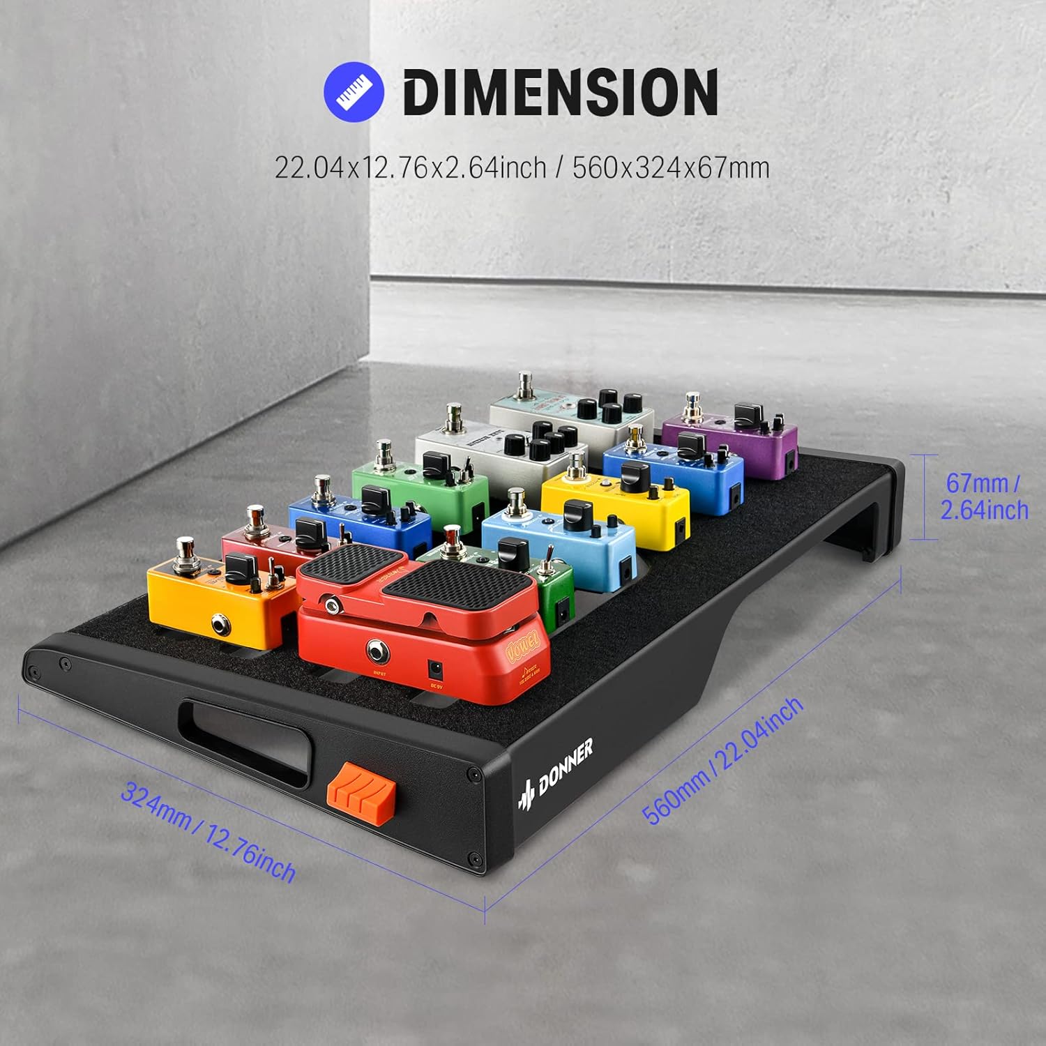 Donner Guitar Effects Pedal Board-22.04" x 12.76" x 2.64"##