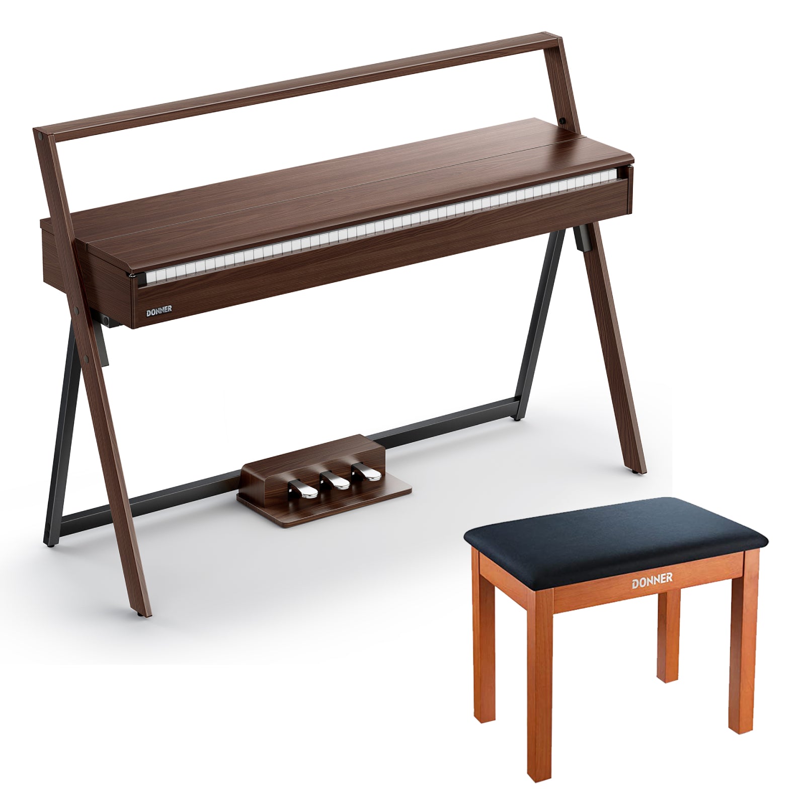 Donner OURA™ R300 88-key home digital piano Light Wood/Walnut-Walnut##