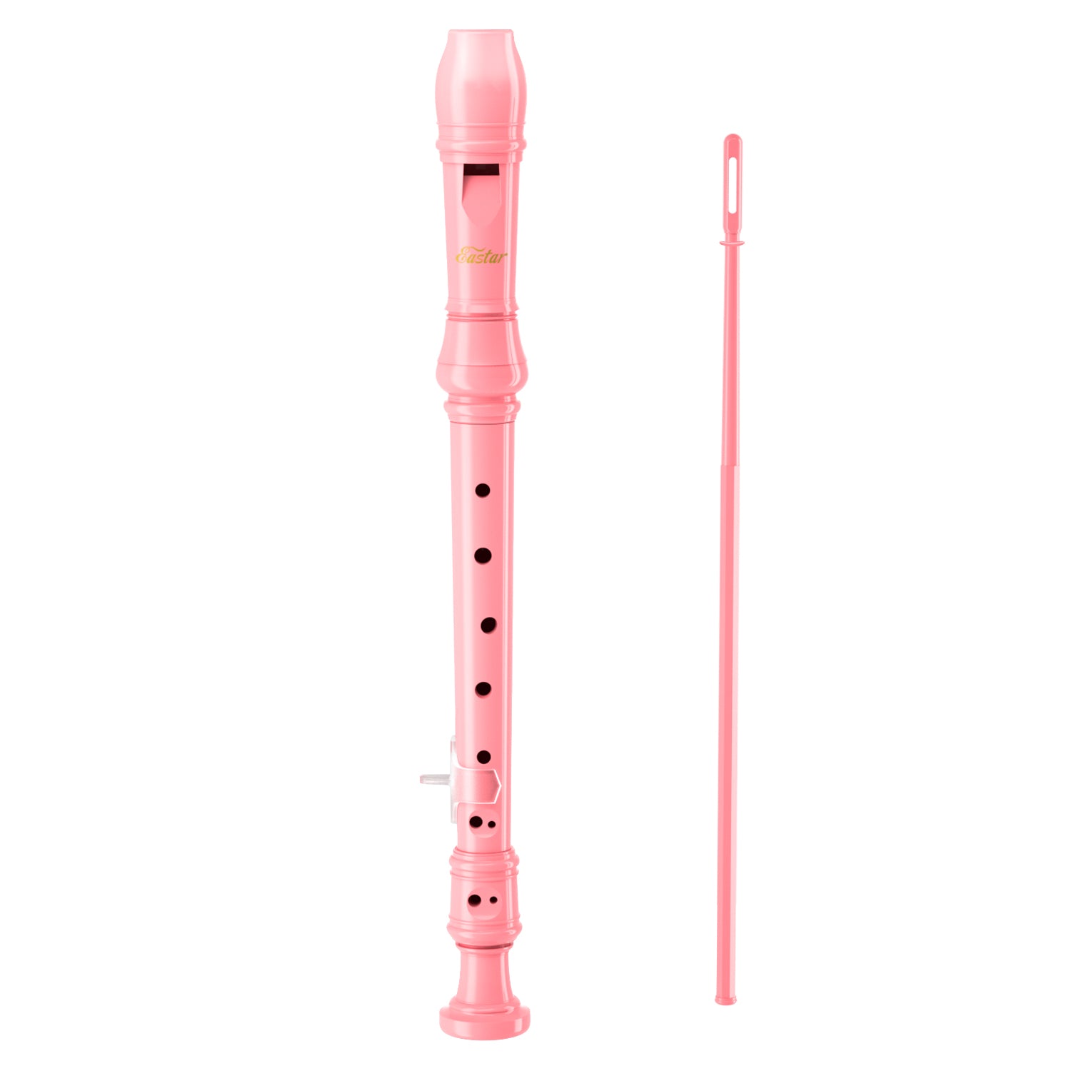 Eastar Soprano Recorder Instrument for Kids Beginners, German Fingering C Key Recorder Instrument 3 Piece with Cleaning Kit, Thumb Rest, Cotton Bag, Fingering Chart, ERS-21GB, School-Approved-Pink##