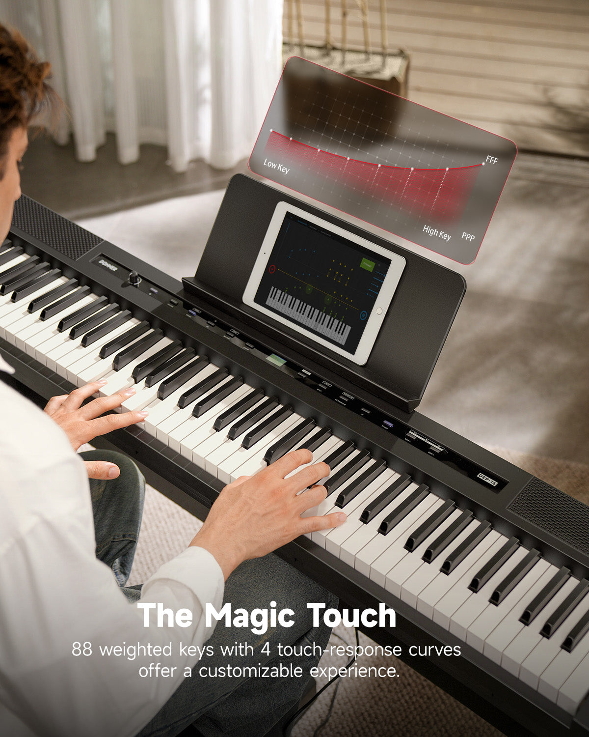 DEP-16 Portable Digital Piano-Piano with Stand - Movable Pedal##